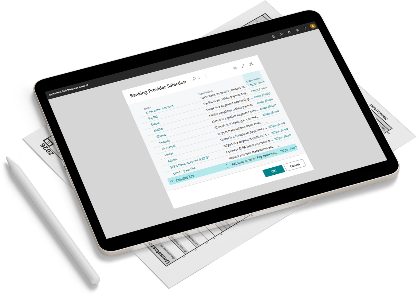 Payment services integrated directly in Business Central